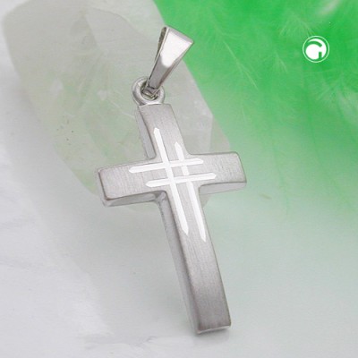 Anhänger Kreuz 375 Weißgold