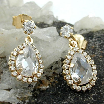 Ohrstecker Hänger Zirkonia 375 Gold