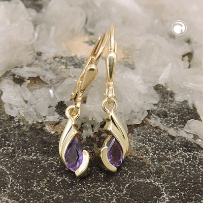 Ohrring Tropfen Amethyst 375 Gold