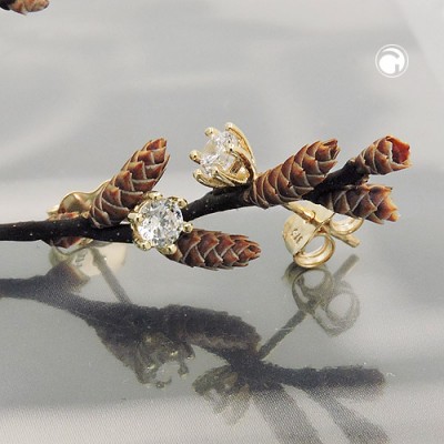 Ohrstecker 4mm Zirkonia 375 Gold
