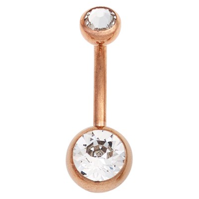 Bauchnabel Piercing Edelstahl rotgold vergoldet mit SWAROVSKI® ELEMENTS