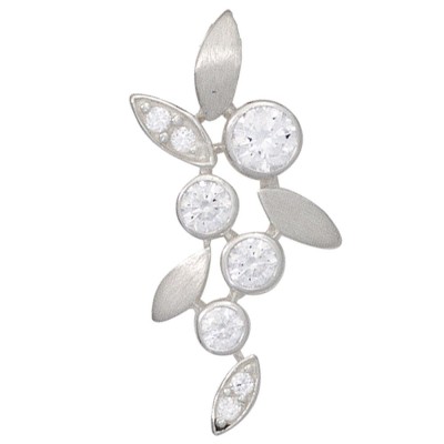 Anhänger 925 Sterling Silber rhodiniert mattiert mit Zirkonia