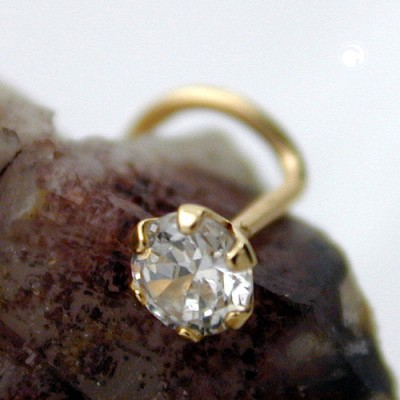 Nasenstecker 3mm Zirkonia 750 Gold