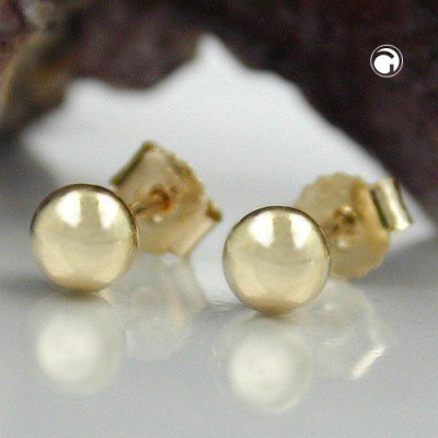 Ohrstecker ca. 4mm Kugel hohl 375 Gold