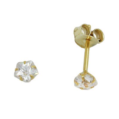 Ohrring Stecker Zirkonia in Blumenform 375 Gold