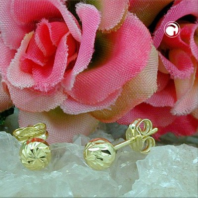 Stecker 5 rund diamantiert 333 Gold