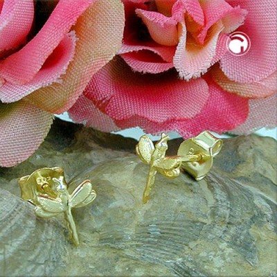 Stecker kleine Libelle glänzend 333 Gold