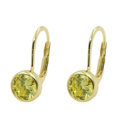 Ohrbrisur Ohrring Zirkonia grün 375 Gold