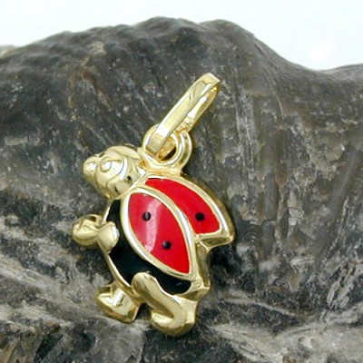 Anhänger Marienkäfer laufend 375 Gold
