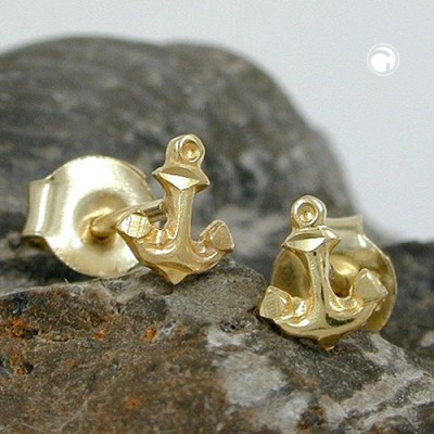 Ohrstecker kleiner Anker 375 Gold