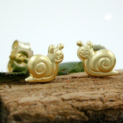 Ohrstecker Schnecke matt-glänzend 375 Gold