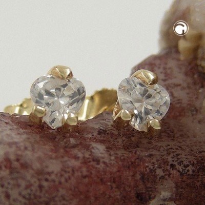 Ohrstecker Zirkoniaherz gefasst 375 Gold