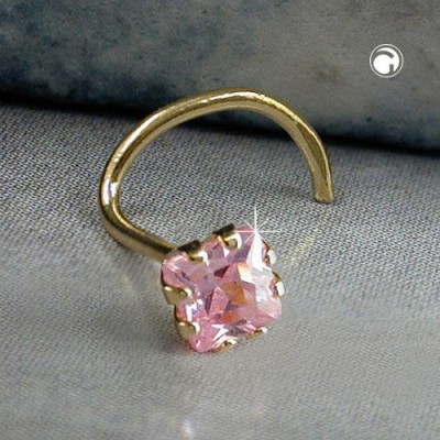 Nasenstecker Zirkonia-rosa 750 Gold