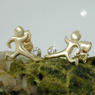 Ohrstecker Fußballer 375 Gold