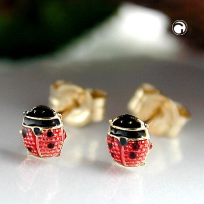Ohrstecker Marienkäfer ca. 3mm 375 Gold