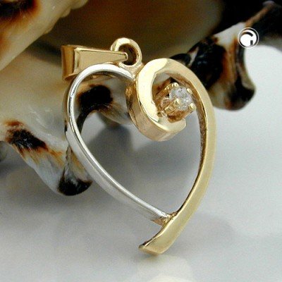 Anhänger Herz bicolor 375 Gold