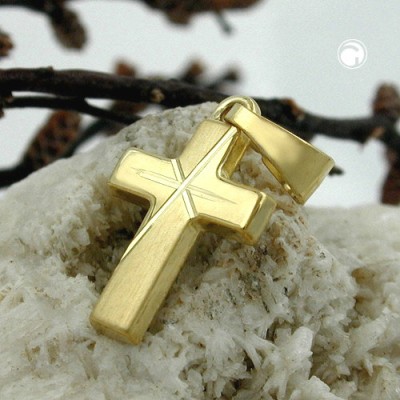 Anhänger Kreuz diamantiert 585 Gelbgold