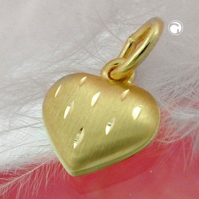 Anhänger Herz mit Schliff 375 Gold