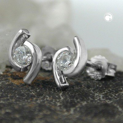 Ohrstecker Zirkonia Weißgold 375 Gold