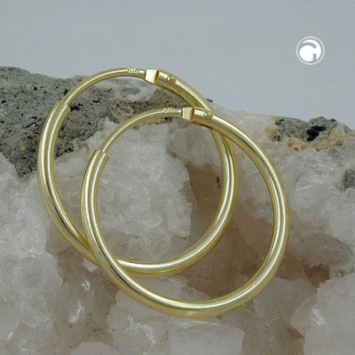 Creolen Ohrringe 14mm glänzend 375 Gold