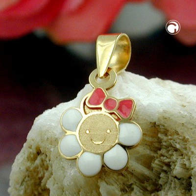 Anhänger Blume mit Gesicht 375 Gold