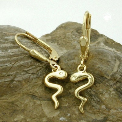 Ohrring Schlange glänzend 333 Gelbgold
