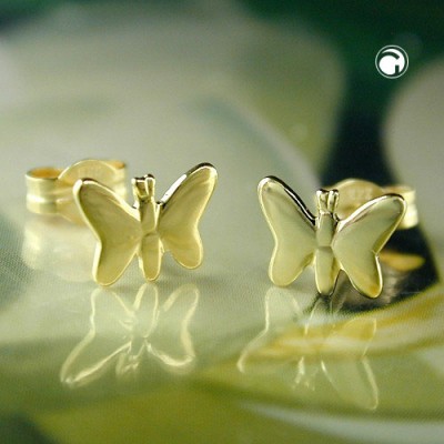 Ohrstecker Schmetterling 333 Gelbgold