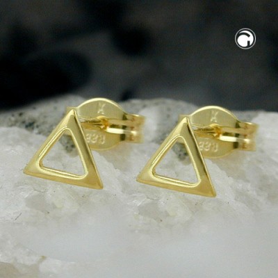 Ohrstecker Dreieck offen 333 Gelbgold