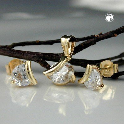 Set Ohrstecker Anhänger 375 Gold