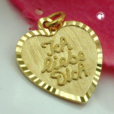 Anhänger Herz -Ich liebe Dich- 375 Gold