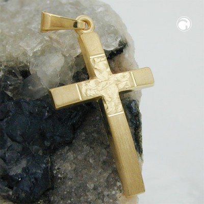 Anhänger Kreuz diamantiert 375 Gold