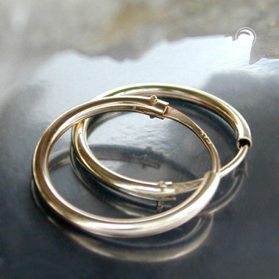 Creolen Ohrringe 15mm glänzend 375 Gold