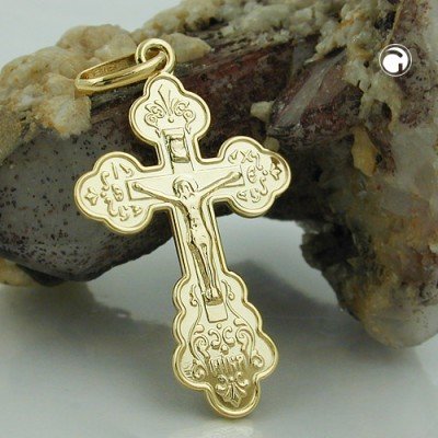 Anhänger Kreuz mit Jesus 375 Gold
