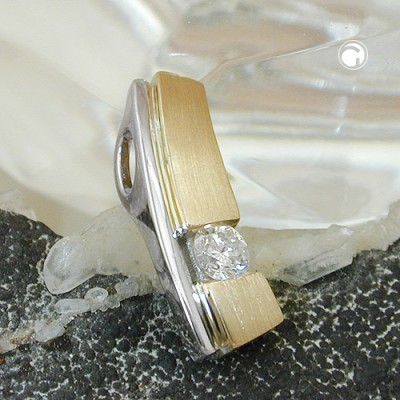 Anhänger Brillant-0115Kt GHSI 585 Gelbgold