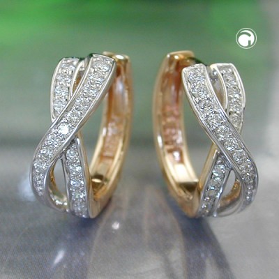 Creolen Ohrringe Brillant-020Kt GHSI 585 Gold