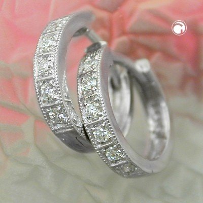 Creolen Ohrringe Brillant-0585 Gold 585 Weißgold