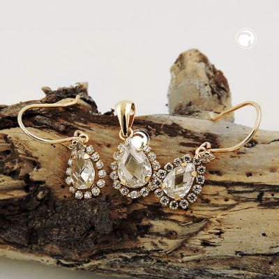 Set Ohrhaken Anhänger 375 Gold