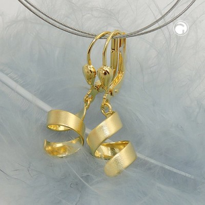 Ohrring kurze Spirale mattiert 333 Gelbgold