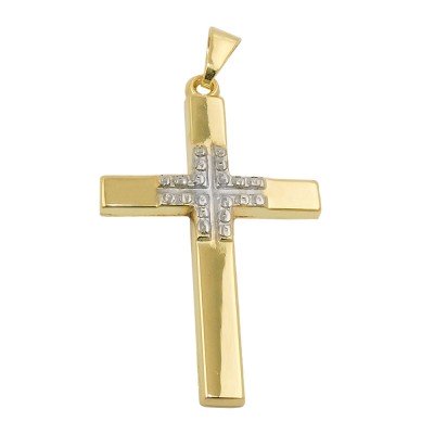 Anhänger Kreuz bicolor 375 Gold
