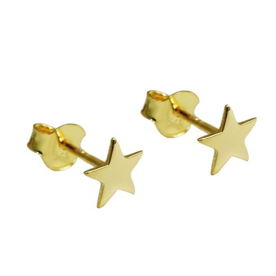 Ohrstecker Ohrring Stern glänzend flach 375 Gold