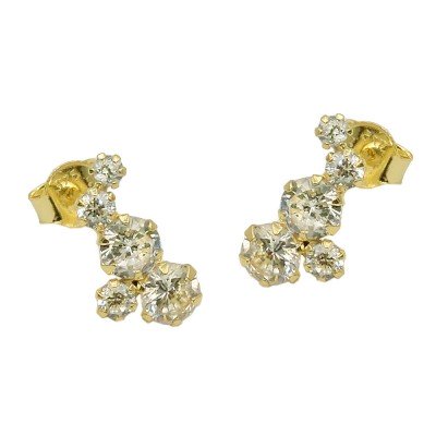 Ohrstecker Ohrring Bogen je 5 Zirkonias 375 Gold