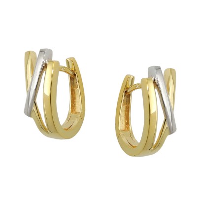 Creole Ohrring bicolor 375 Gold