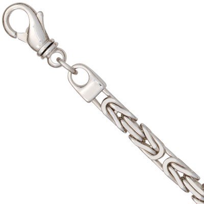 Königsarmband 925 Sterling Silber 23cm Armband Silberarmband Karabiner