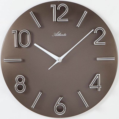 Wanduhr Quarz analog braun rund