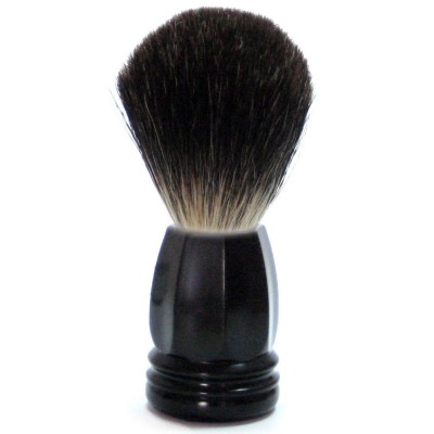 Golddachs Rasierpinsel mit Dachshaar, schwarzer Kunststoffgriff