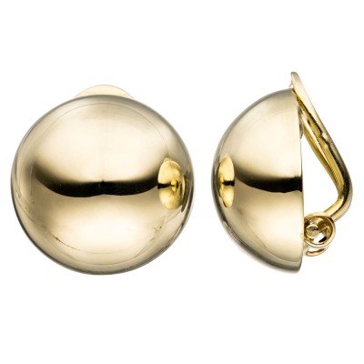 Ohrclips Halbkugel rund 333 Gelbgold Ohrringe Clips