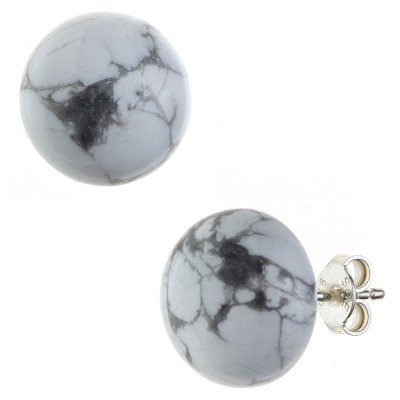 Ohrstecker rund 925 Sterling Silber 2 Howlithe Ohrringe