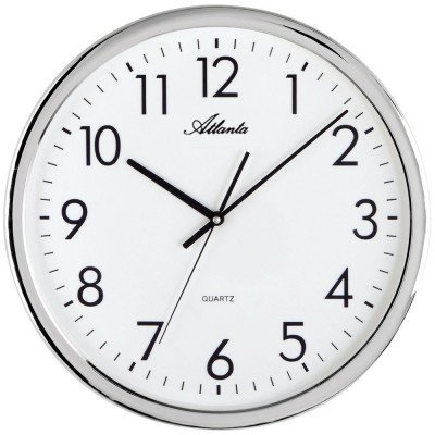 Wanduhr Quarz analog silbern rund leise ohne Ticken 40cm