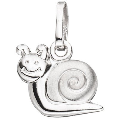 Kinder Anhänger Schnecke 925 Sterling Silber mattiert Kinderanhänger