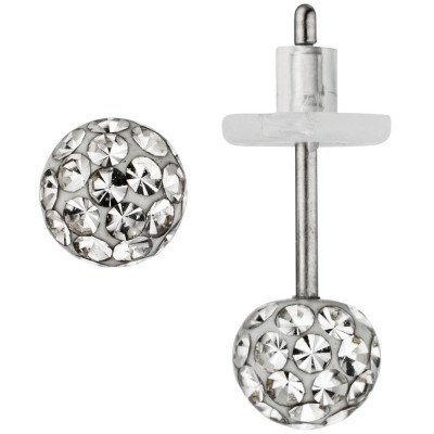 Ohrstecker Kugel Edelstahl mit SWAROVSKI® ELEMENTS Ohrringe Kugelohrstecker